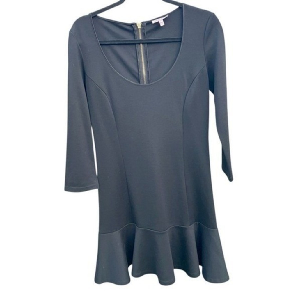 Juicy Couture Women's Black Zip Back Fit & Flare Dress Gold Luxory
